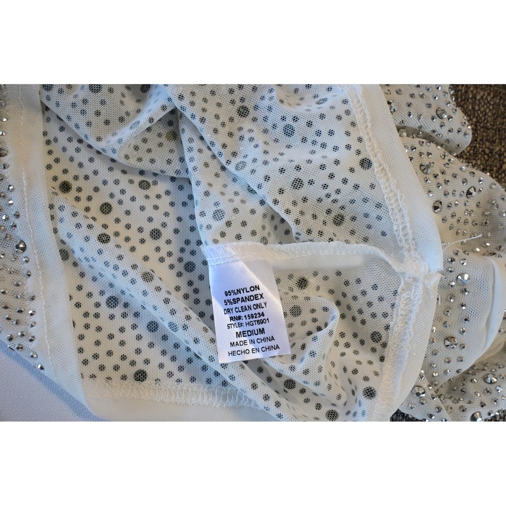 Hot & Delicious Rhinestone Mesh Crop Top - Picture 6 of 8